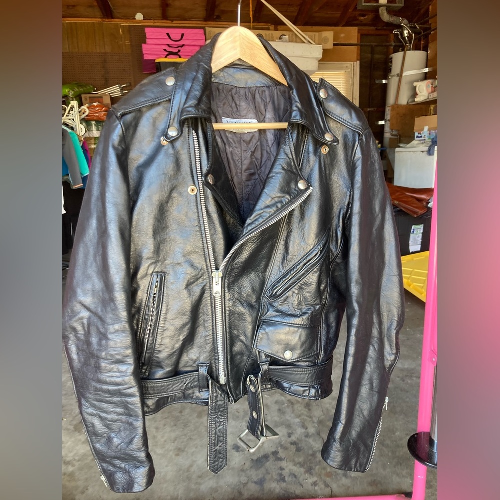 Vintage Vanson C2 riders biker leather jacket size 38